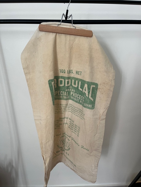Vintage Other - Vintage Produlac National Distillers Feed Sack, Cotton, New York NY, Green Prin